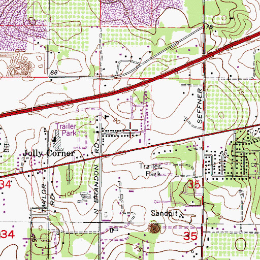 Topographic Map of Eastern Terrace Estates, FL