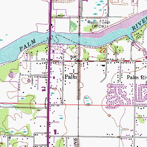 Topographic Map of Eastshore Palms, FL