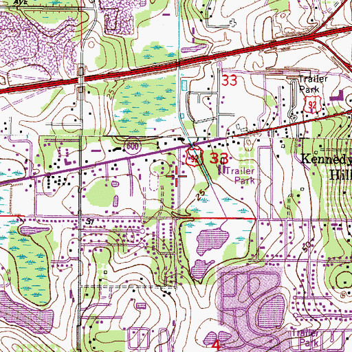 Topographic Map of Eastside Mobile Villa, FL