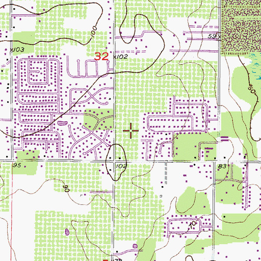 Topographic Map of Eastwood Glenn, FL