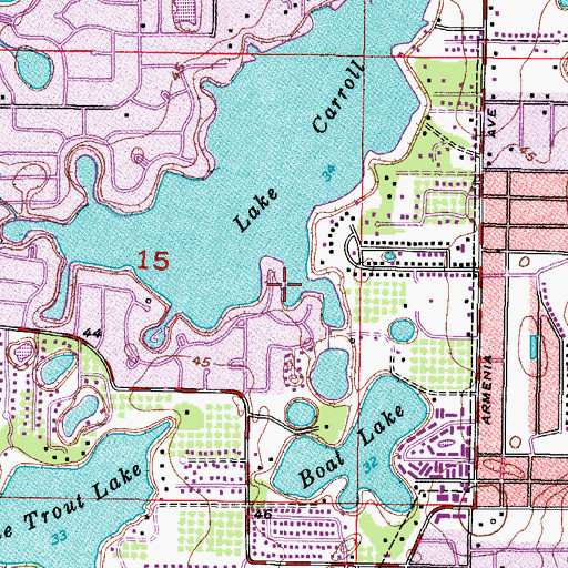 Topographic Map of Echols Lake Carroll Estates, FL