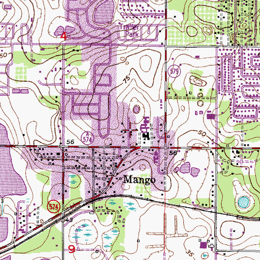 Topographic Map of Eden Park, FL