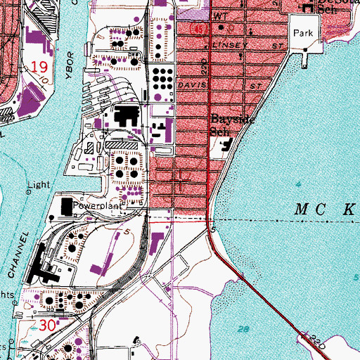 Topographic Map of Edgewater Park, FL