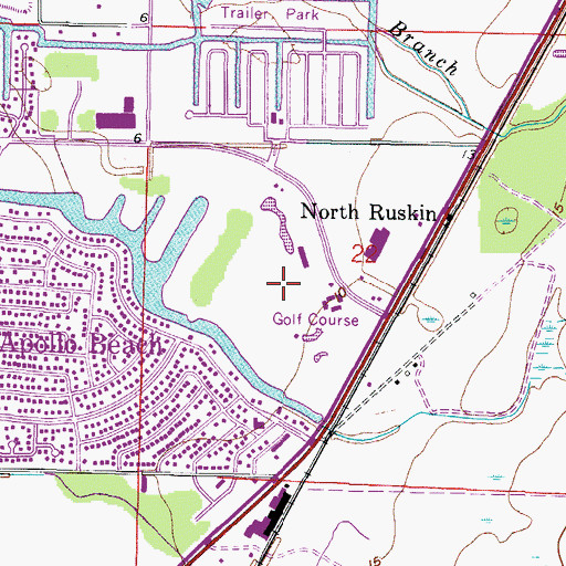 Topographic Map of Edgewater Village, FL