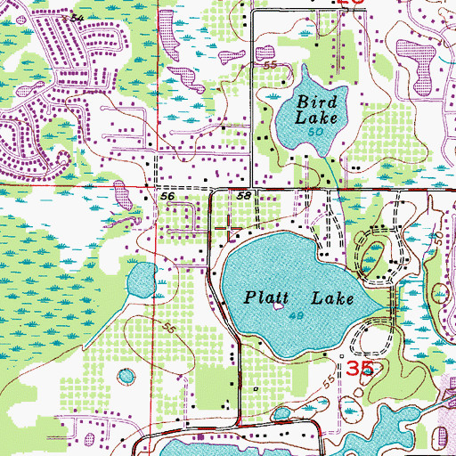 Topographic Map of Edinborough, FL