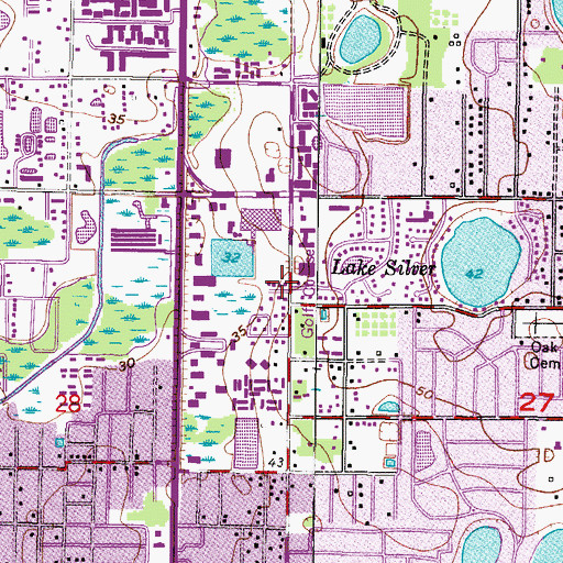 Topographic Map of Edna Court, FL