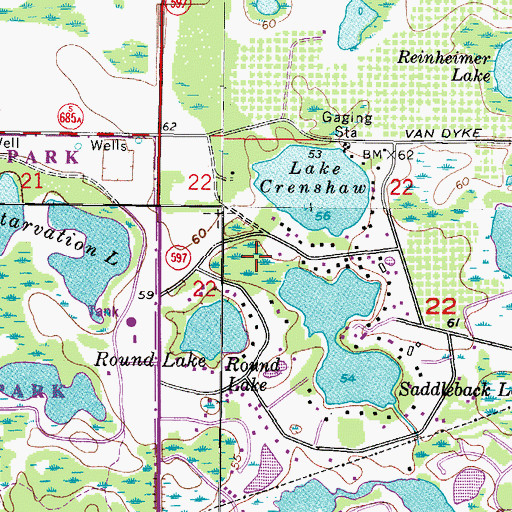 Topographic Map of Elysian Fields, FL