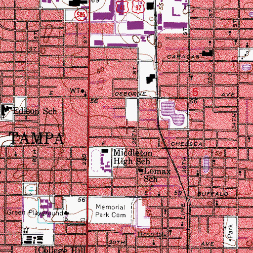 Topographic Map of Emma Heights, FL