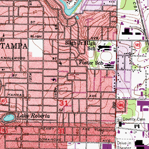 Topographic Map of Emory Heights, FL