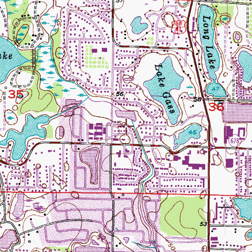 Topographic Map of Enchanted Lake Estates, FL