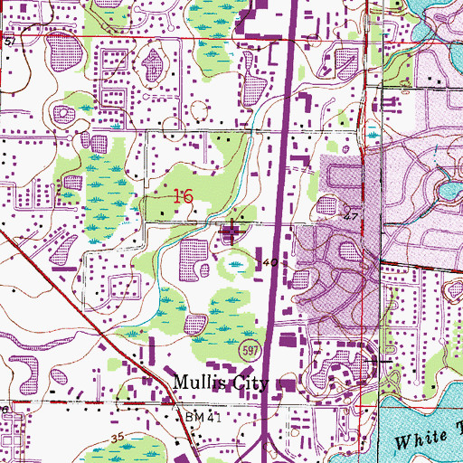 Topographic Map of Enclave of Carrollwood, FL