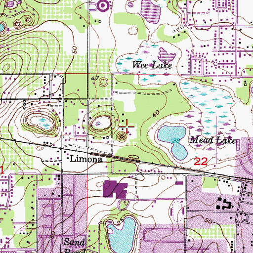 Topographic Map of Estates at Limona Woods, FL