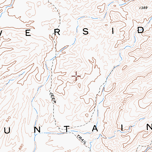 Topographic Map of Riverside Mountains, CA