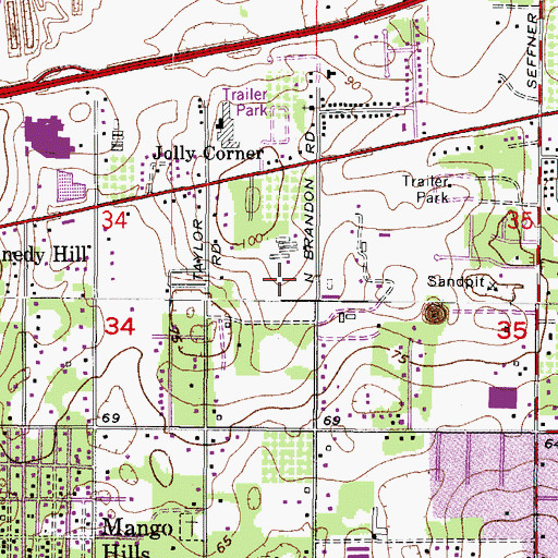 Topographic Map of Estates at Parsons Pointe, FL