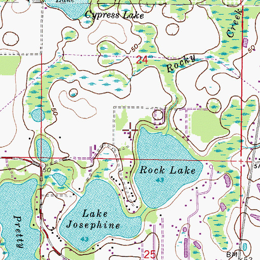 Topographic Map of Estates of Rock Lake, FL