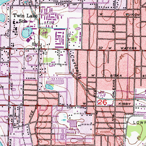 Topographic Map of Estelle Estates, FL