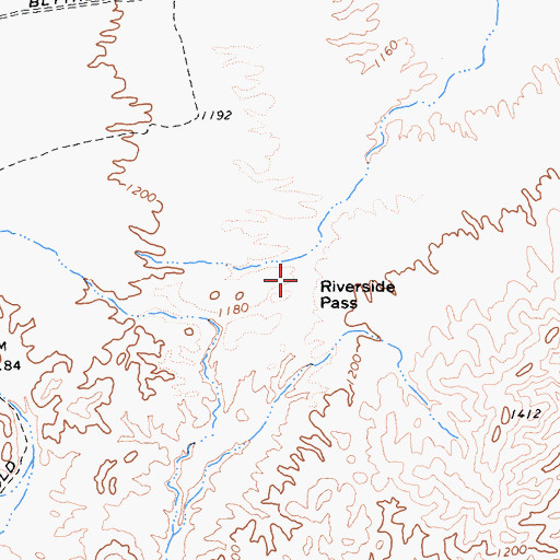 Topographic Map of Riverside Pass, CA