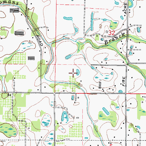 Topographic Map of Eurcelles, FL