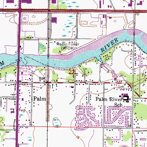 Topographic Map of Everett, FL