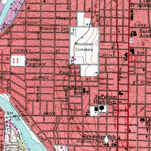 Topographic Map of Excelsior, FL