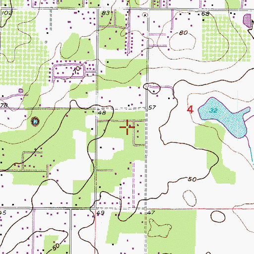 Topographic Map of Fairlea Estates, FL