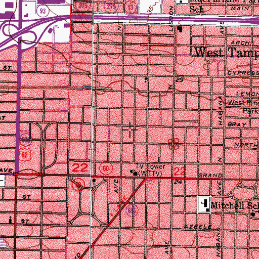 Topographic Map of Fairview, FL