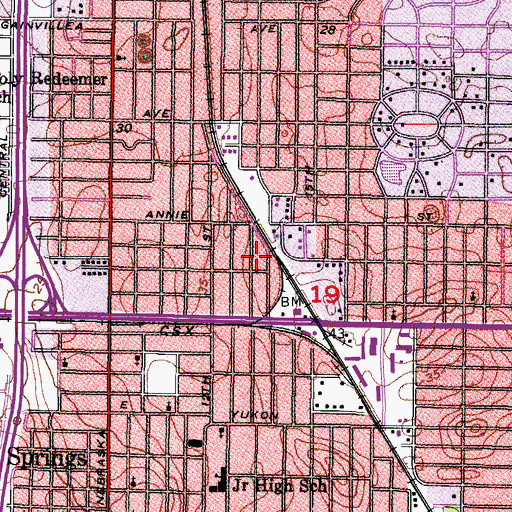 Topographic Map of Fairview Terrace, FL