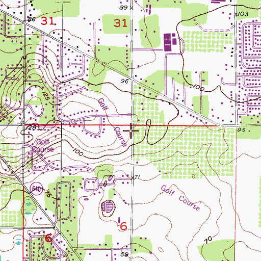 Topographic Map of Fairway Ridge, FL