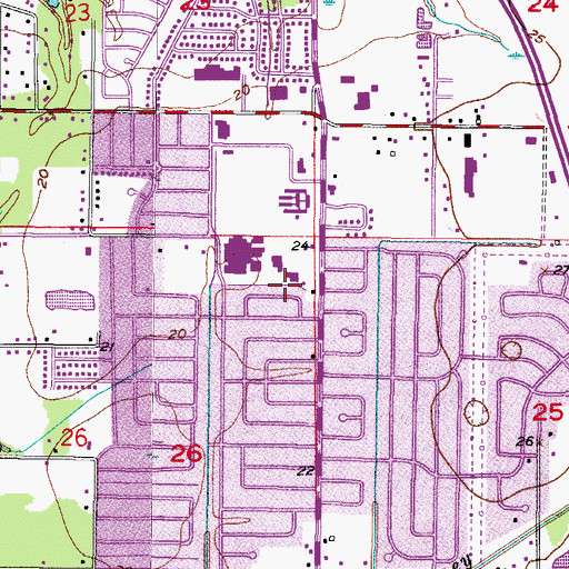 Topographic Map of Faith Park, FL