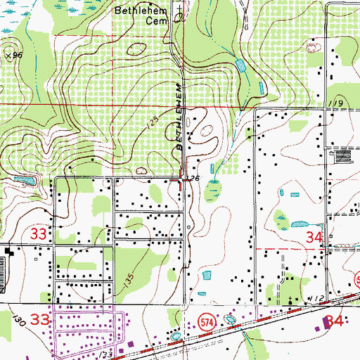 Topographic Map of Farkas Estates, FL