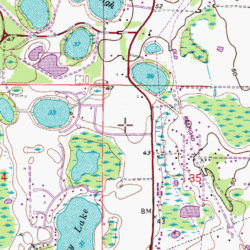 Topographic Map of Farmington, FL