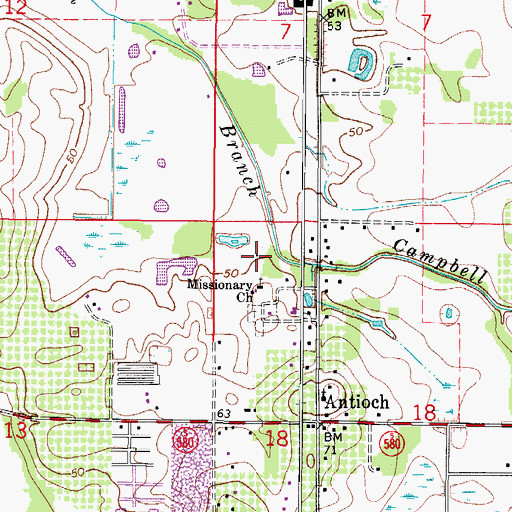 Topographic Map of Faulkenberry Acres, FL