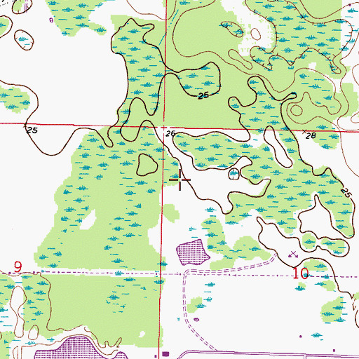 Topographic Map of Fawn Ridge Village, FL