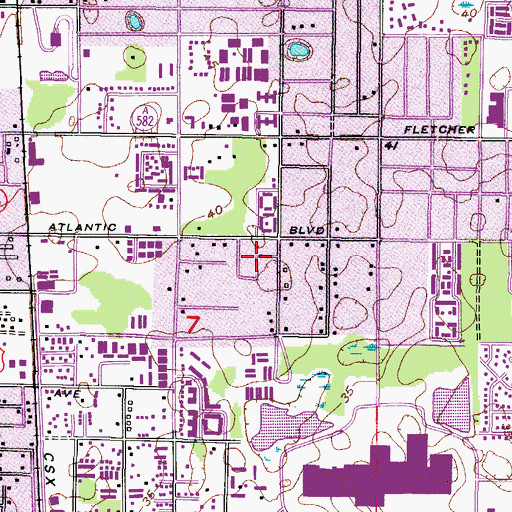 Topographic Map of Fernwood, FL