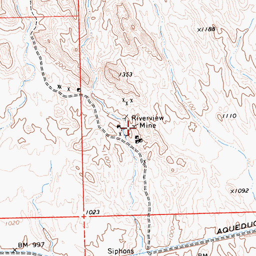 Topographic Map of Riverview Mine, CA