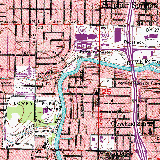 Topographic Map of Fisher Estates, FL