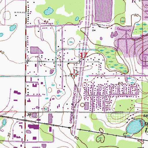 Topographic Map of Fishers Farms, FL