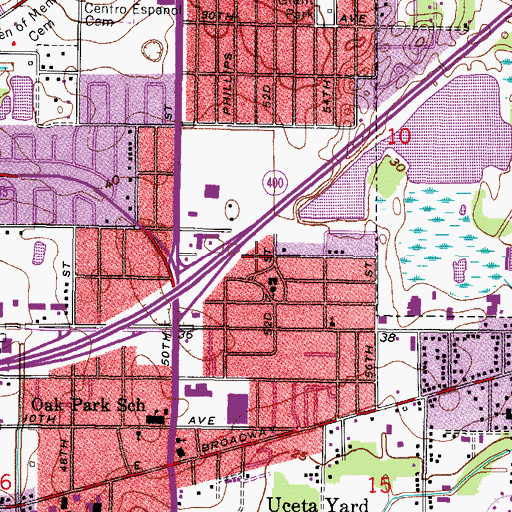 Topographic Map of Florence Villa, FL