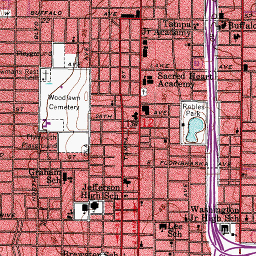 Topographic Map of Florida Place, FL