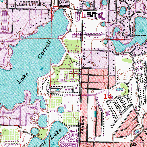 Topographic Map of Forest Hills Estates, FL