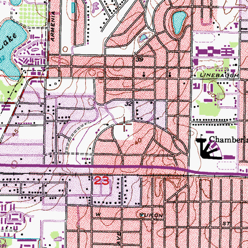 Topographic Map of Forest Hills Village, FL