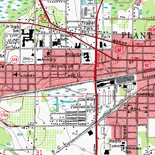 Topographic Map of Forest Oak, FL