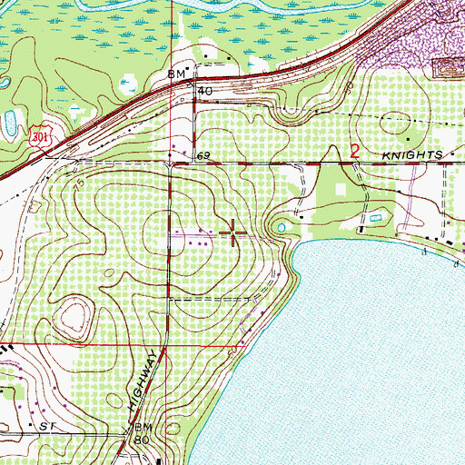 Topographic Map of Fort King, FL