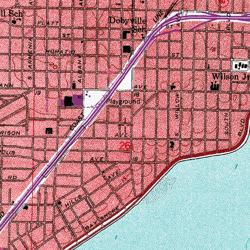 Topographic Map of Fortuna, FL