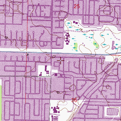 Topographic Map of Fountain Park, FL