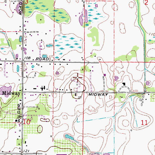Topographic Map of Four Bar Estates, FL