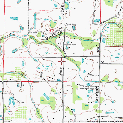 Topographic Map of Four Pine Estates, FL