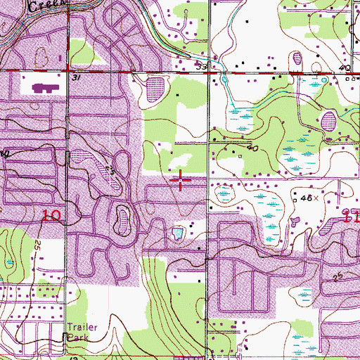 Topographic Map of Four Winds Estates, FL