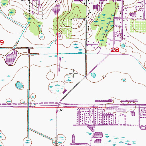 Topographic Map of Brandon Crossroads, FL