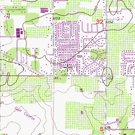 Topographic Map of Brandon East, FL